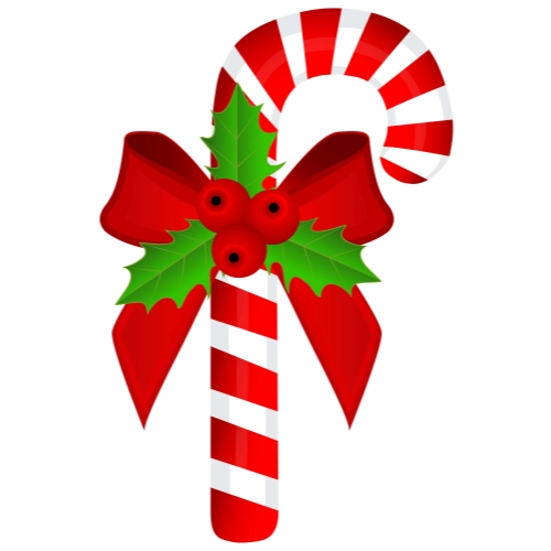 Festive Candy Cane with Bow Cutout | Christmas Party Decoration